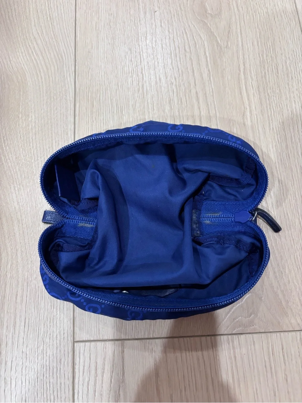 Gucci Men's Royal Blue GG Logo Toiletry Pouch